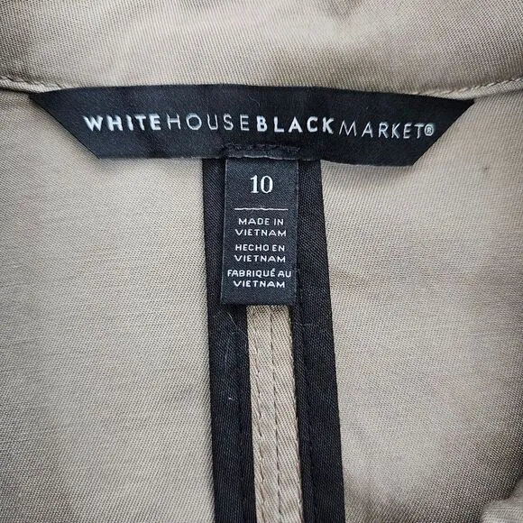 White House Black Market Tan Utility Jacket Versatile Design Women’s Size 10