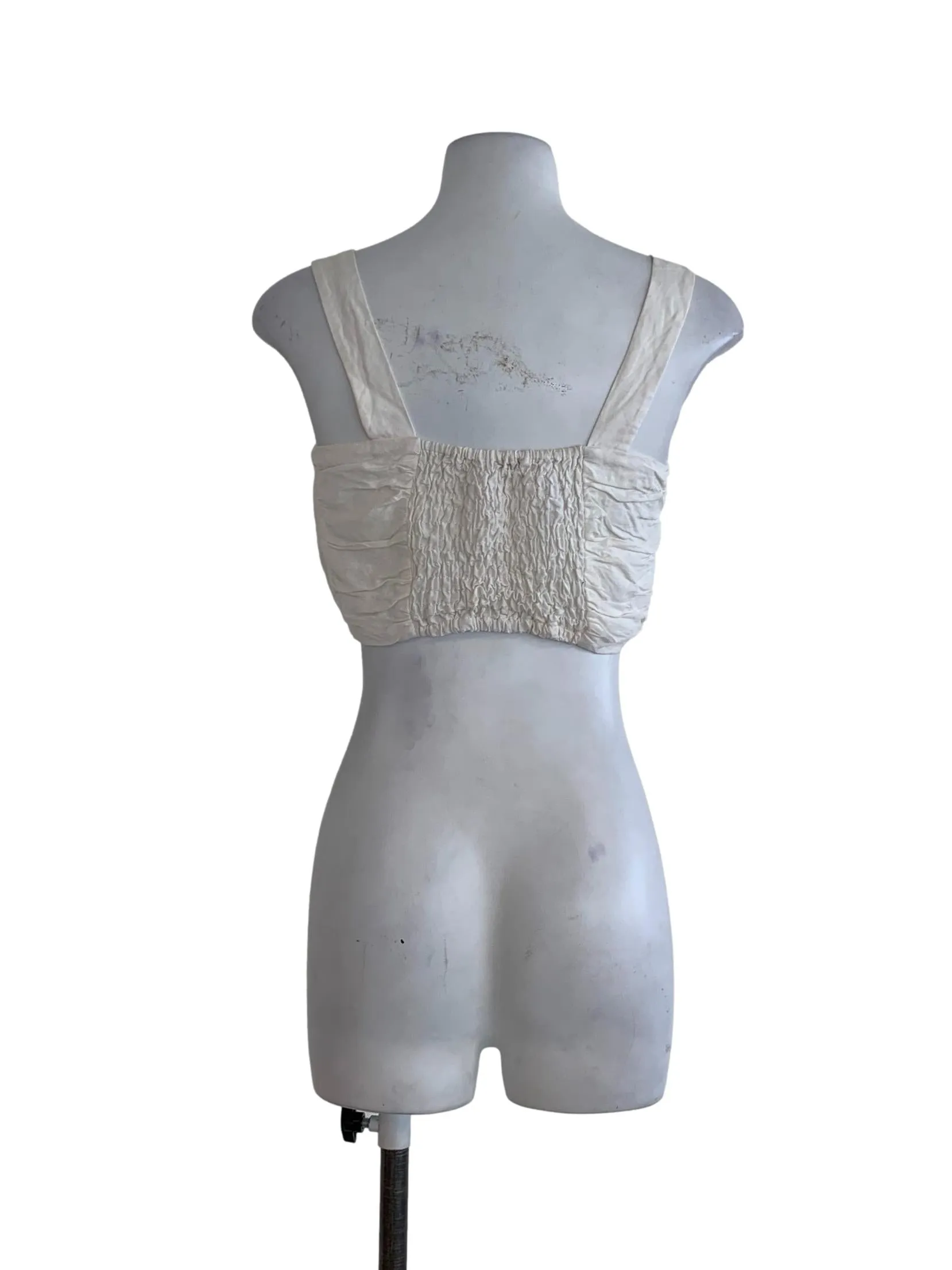 White Plain Sleeveless Crop Top
