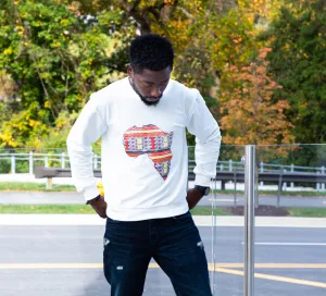 White Unisex Africa Map Patch Sweatshirt