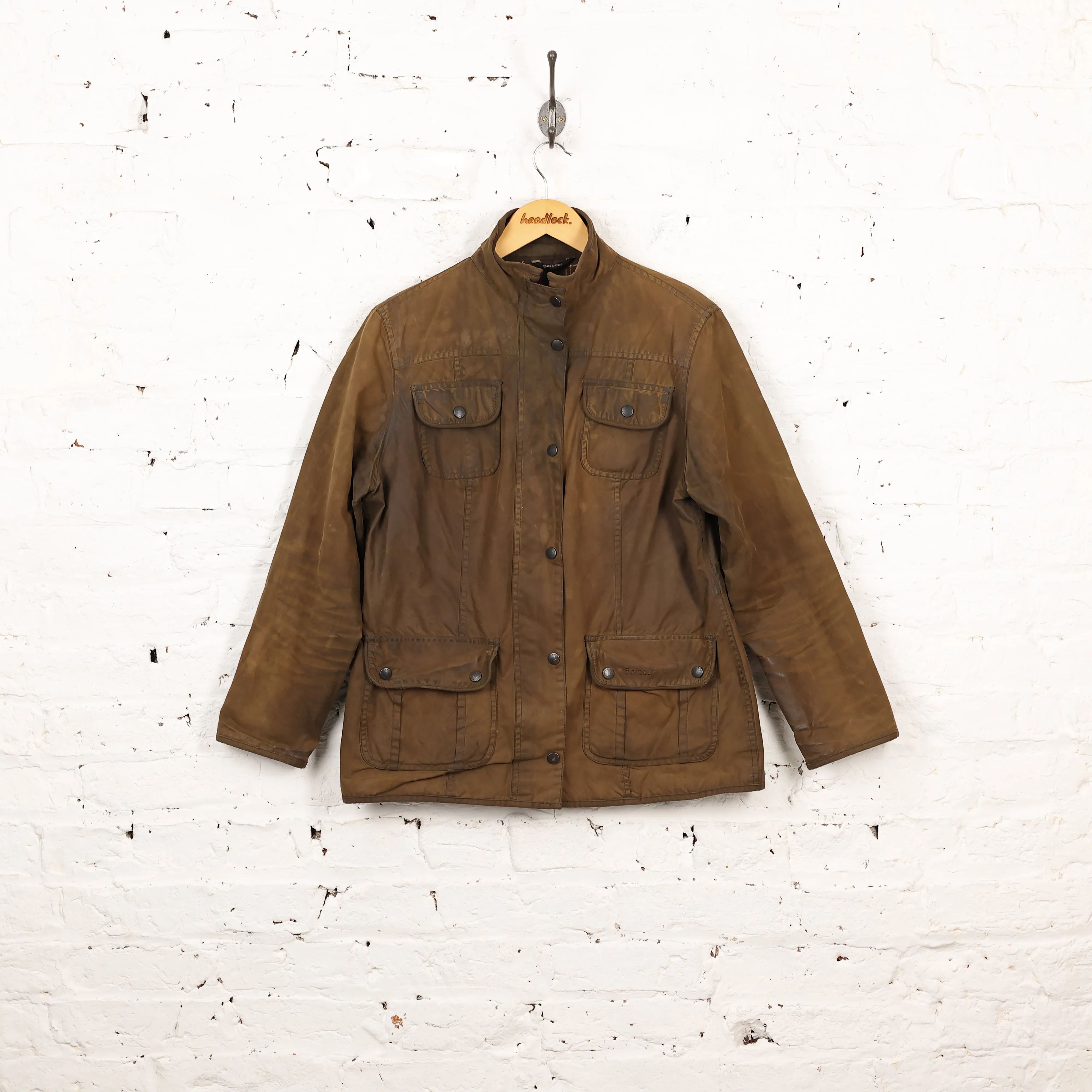 Women's Barbour Utility Wax Jacket - Brown - Womens M