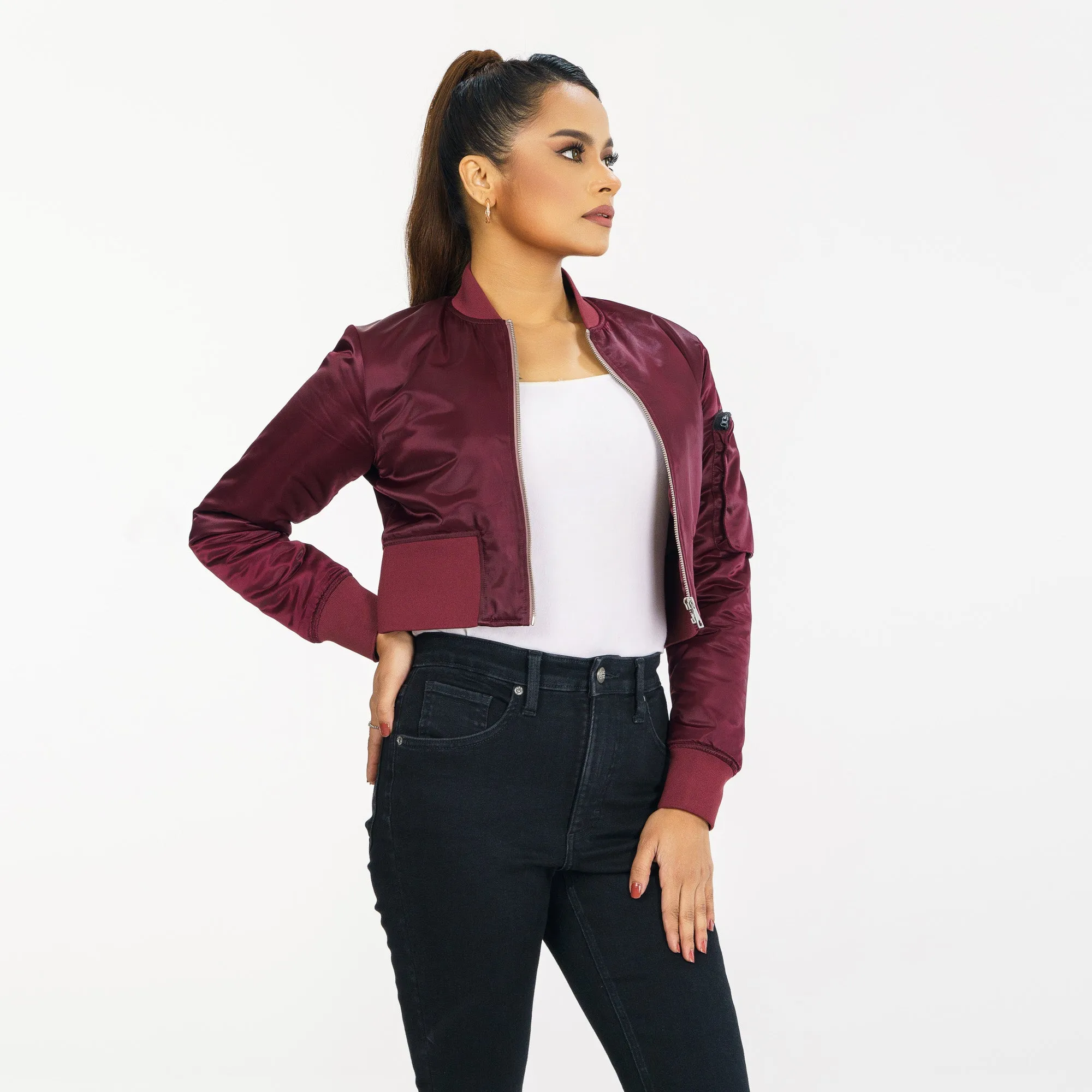 Womens Cropped Port Royale Bomber Jacket