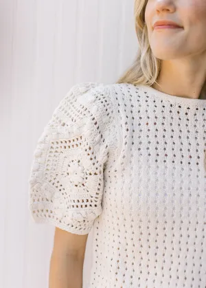 XZ Cream Crochet Sweater