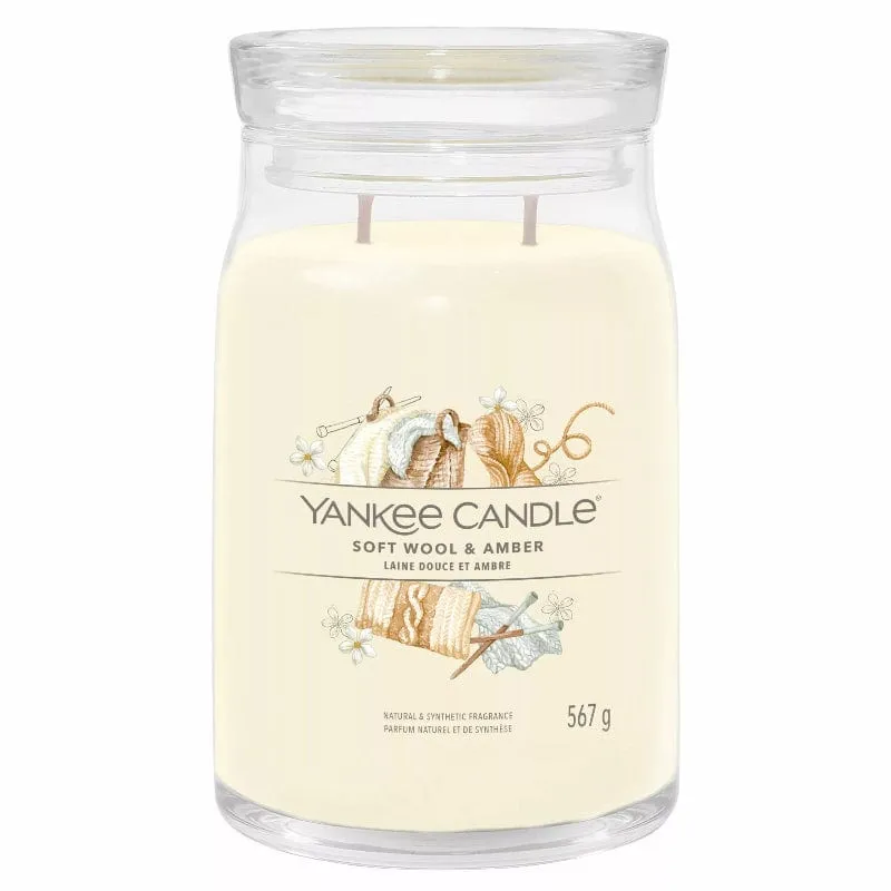 Yankee Candle Signature Large Jar Soft Wool & Amber 567g