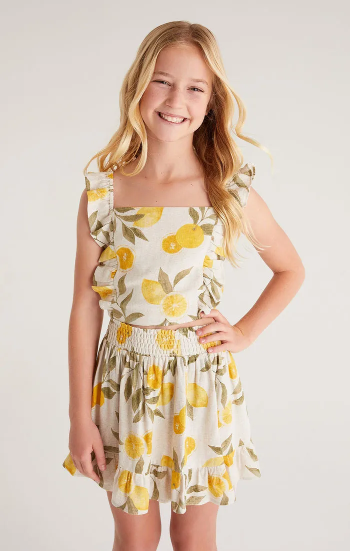 Z Supply Girls Amber Citrus Top - Flax