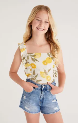 Z Supply Girls Amber Citrus Top - Flax