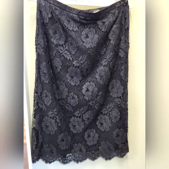 Zara Black Lace Straight Skirt