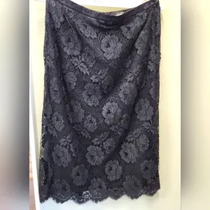 Zara Black Lace Straight Skirt