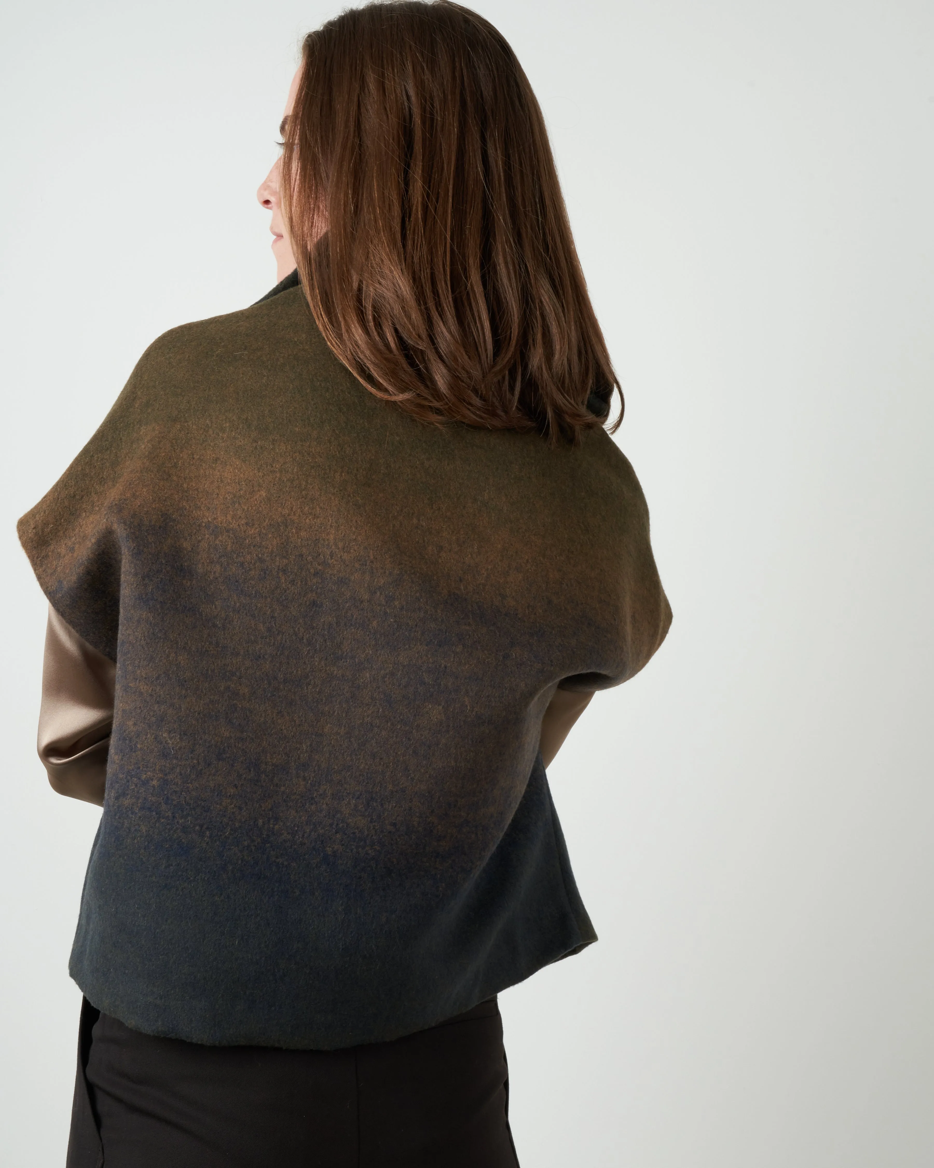 zip mock cardigan - ombre