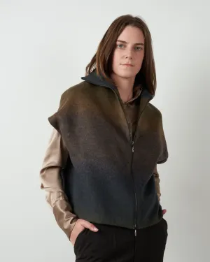 zip mock cardigan - ombre
