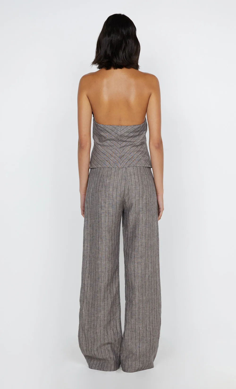 ZURI HALTER TOP - TAUPEE/IVORY STRIPE